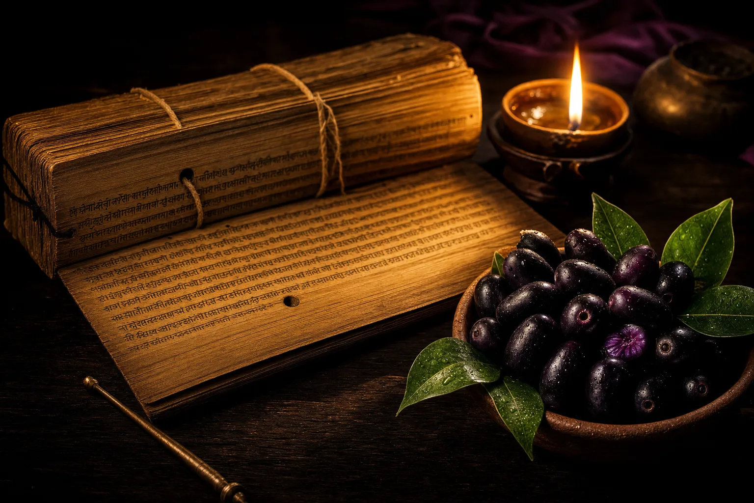 Persian-Arab medical manuscript with jamun fruit